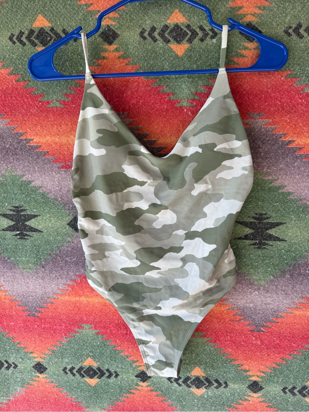 aerie  Olive Green Camo One-Piece Swimsuit